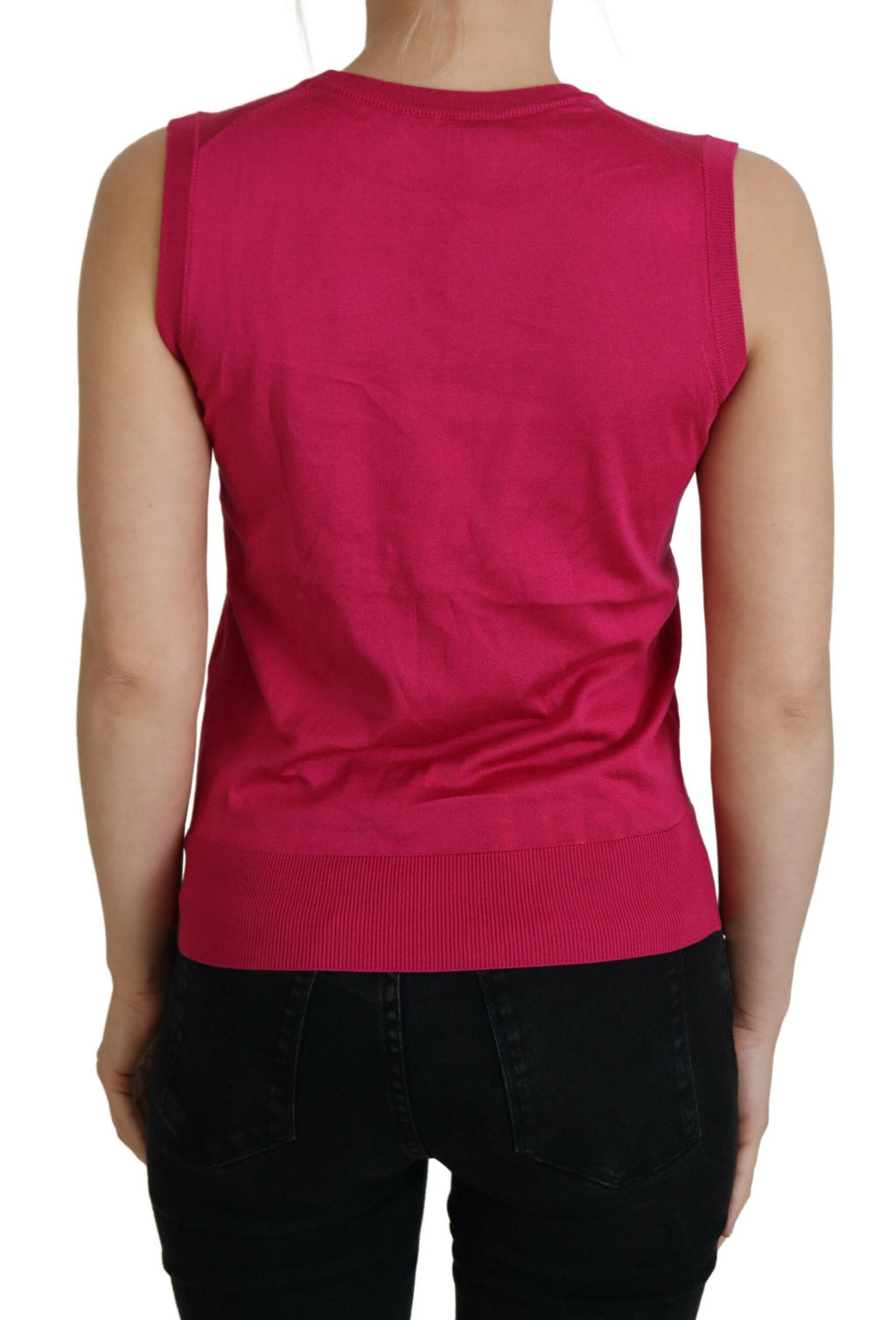 Dolce & Gabbana Pink Sleeveless T-Shirt for Women detail view