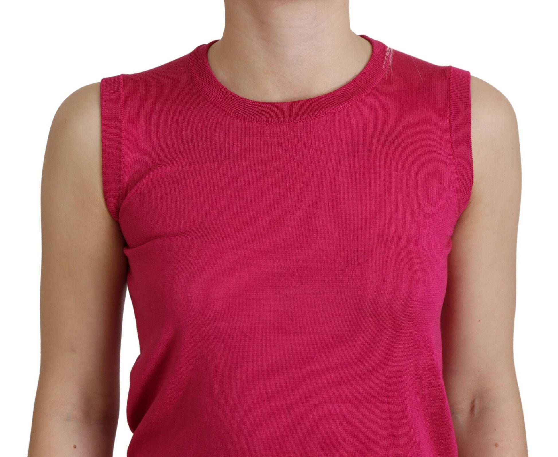 Dolce & Gabbana Pink Sleeveless T-Shirt for Women side view