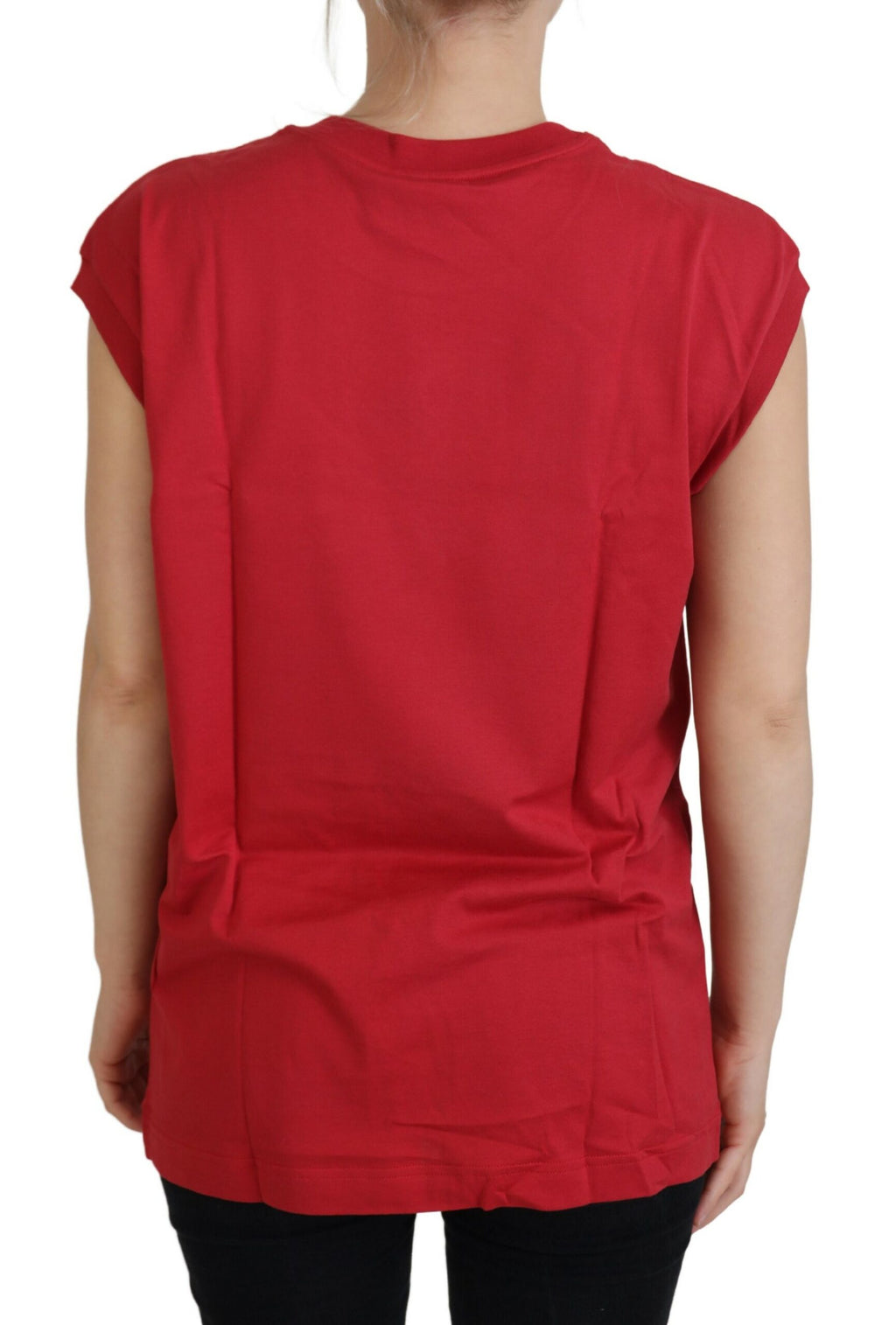 Débardeur en coton rouge avec logo DG Dolce & Gabbana
