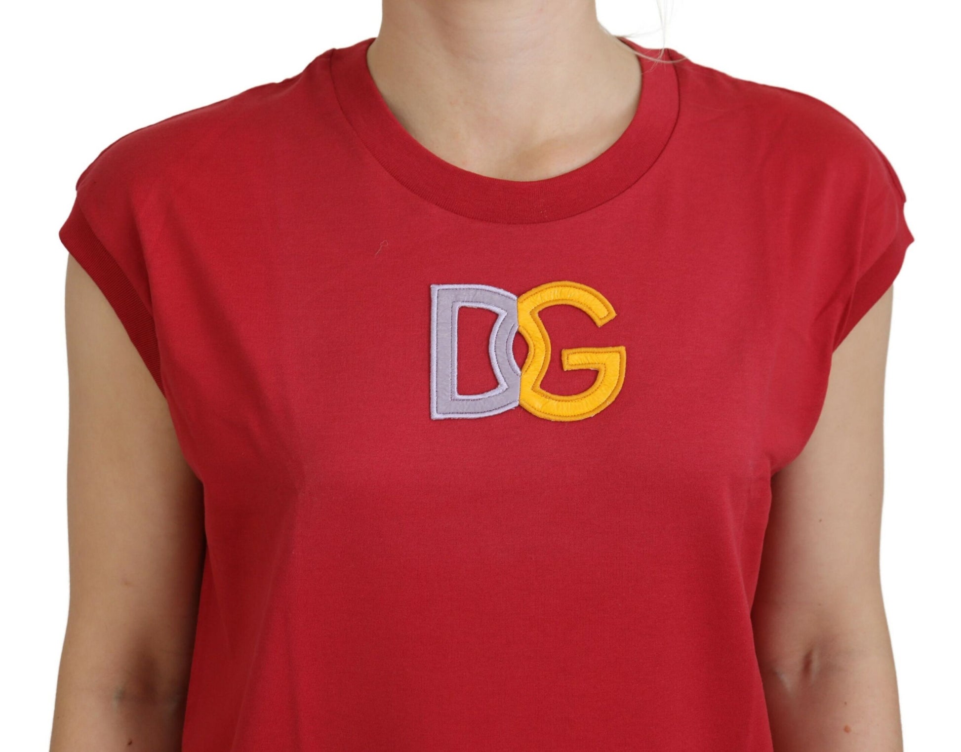 Débardeur en coton rouge avec logo DG Dolce & Gabbana