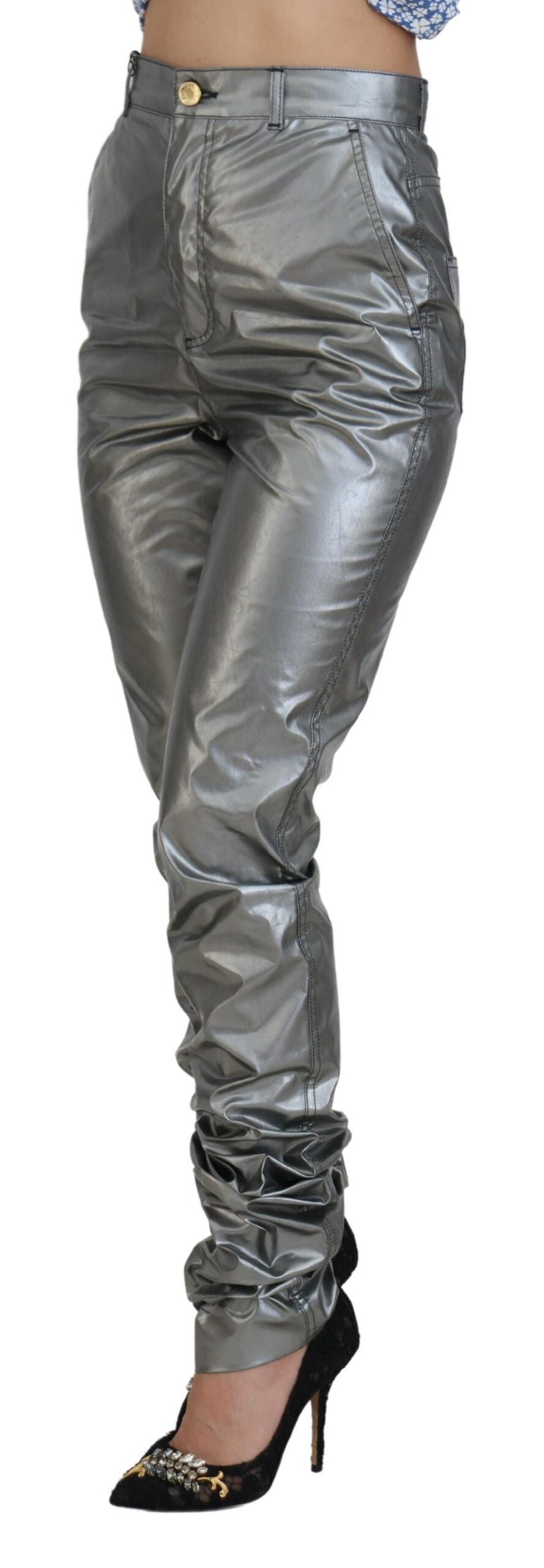 Dolce & Gabbana Silver Skinny Pants for Women alternate view
