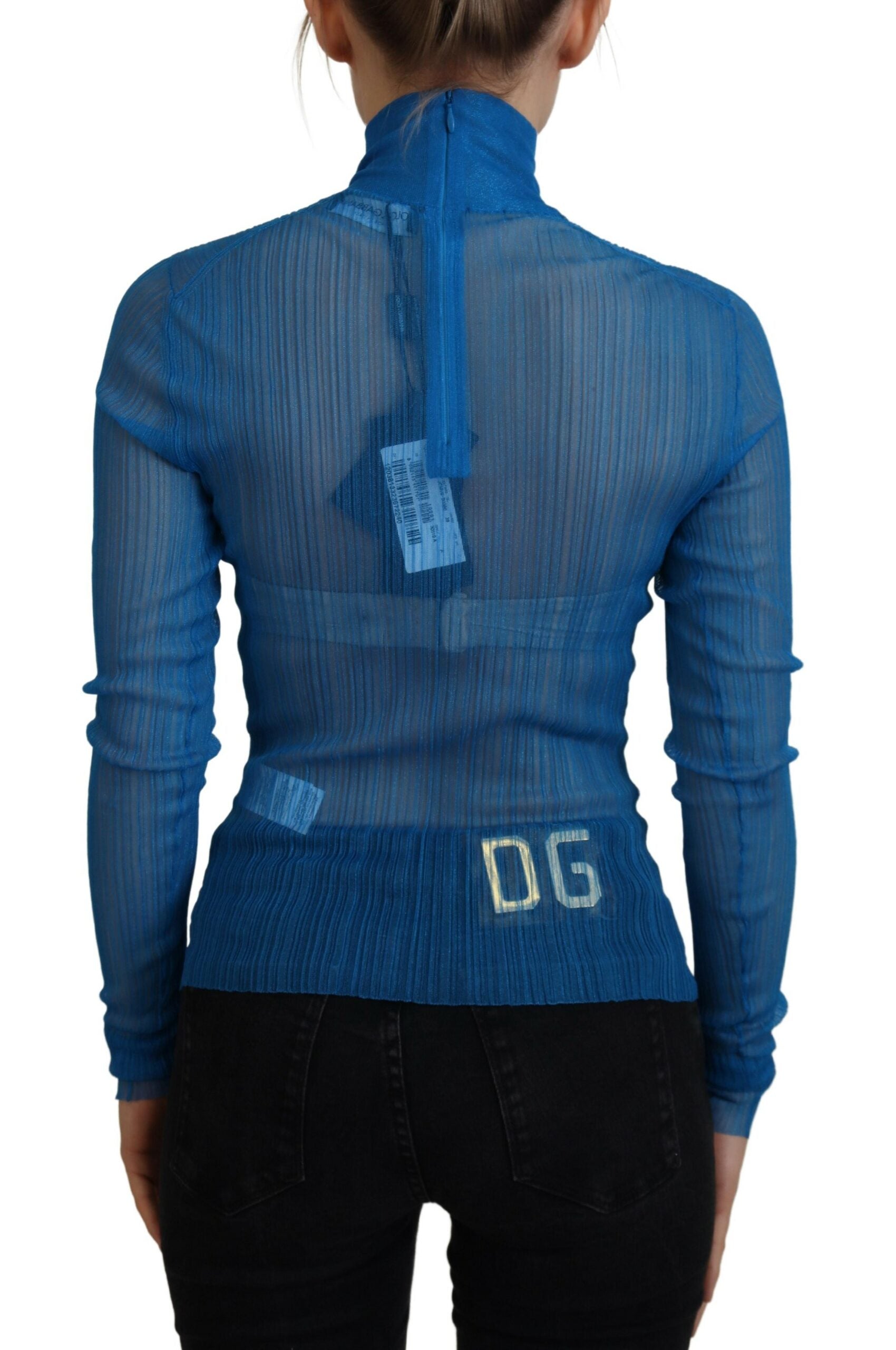 Dolce & Gabbana Blue Long Sleeve T-Shirt for Women detail view