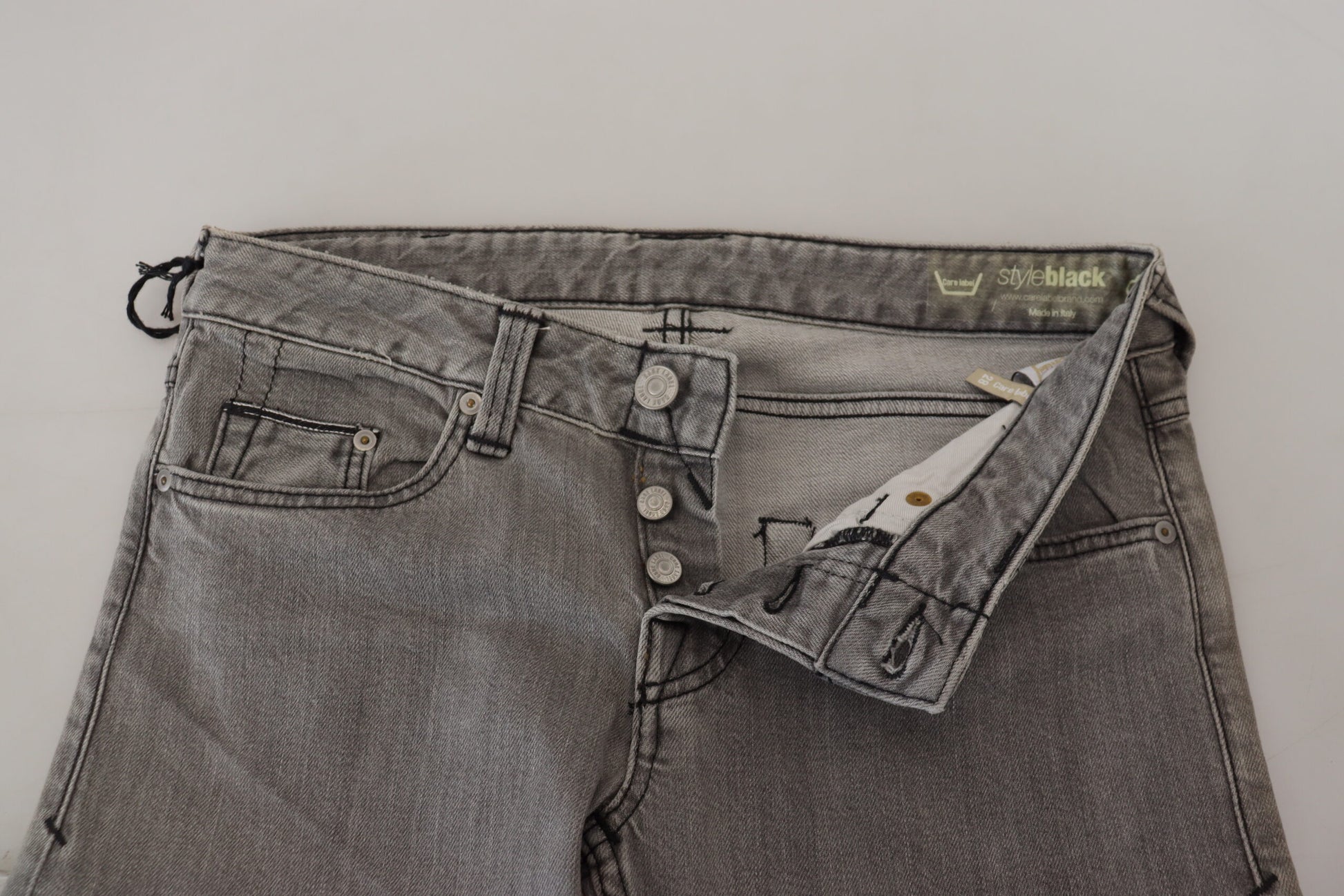 Care Label Grey Skinny Jeans for Women side view