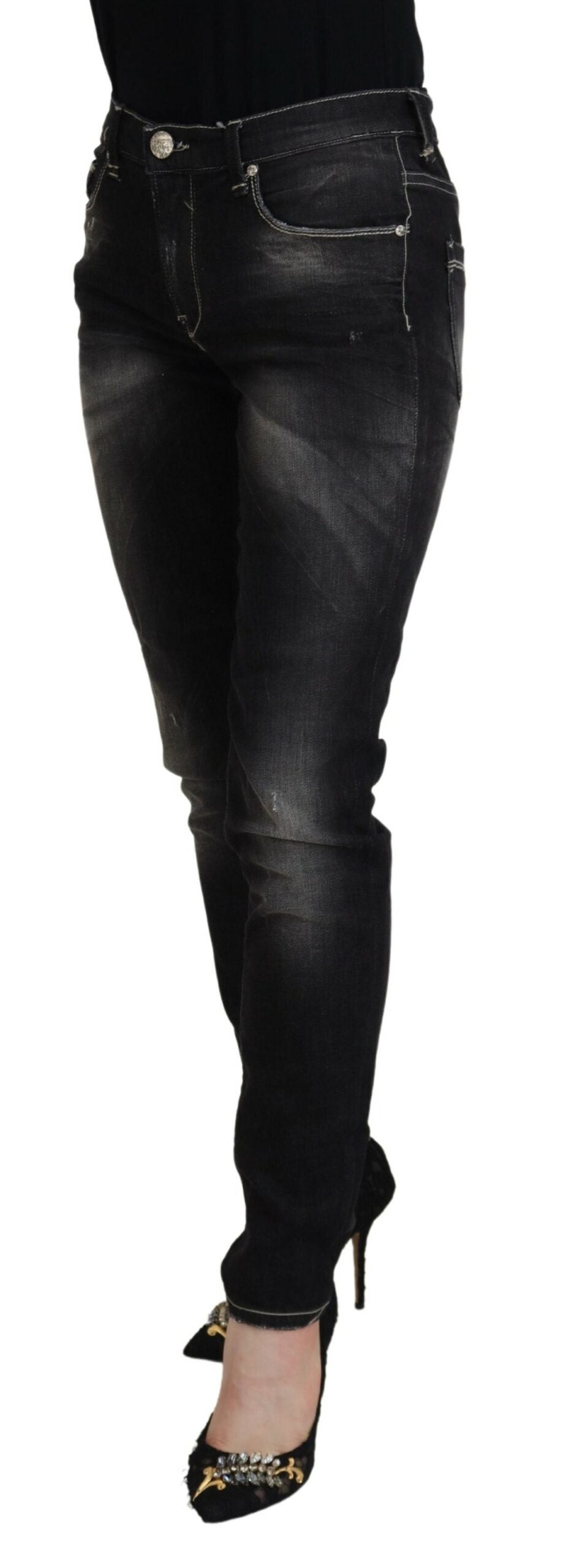 Acht Black Tapered Jeans for Women alternate view