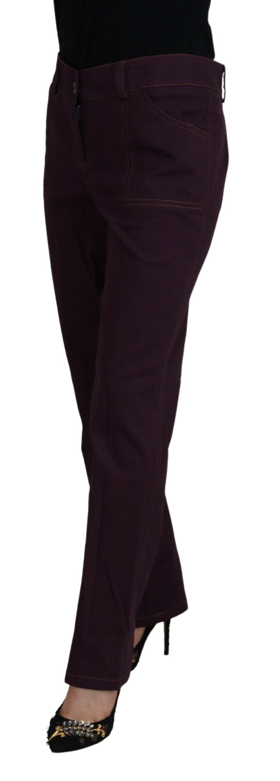 BENCIVENGA Purple Tapered Jeans for Women alternate view
