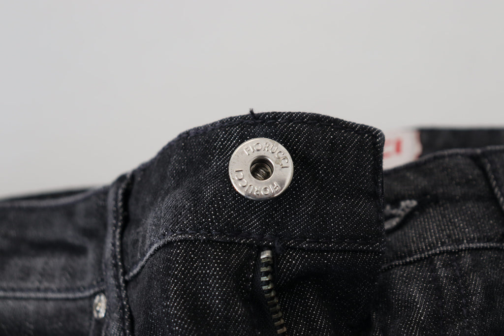 Fiorucci Schwarze Skinny-Jeans aus Baumwolle mit niedriger Taille für Damen