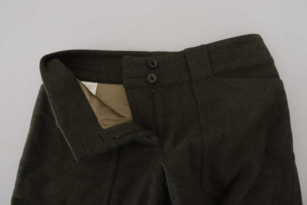 Ermanno Scervino – Grüne, schmal zulaufende Hose für Damen mit Schnürung