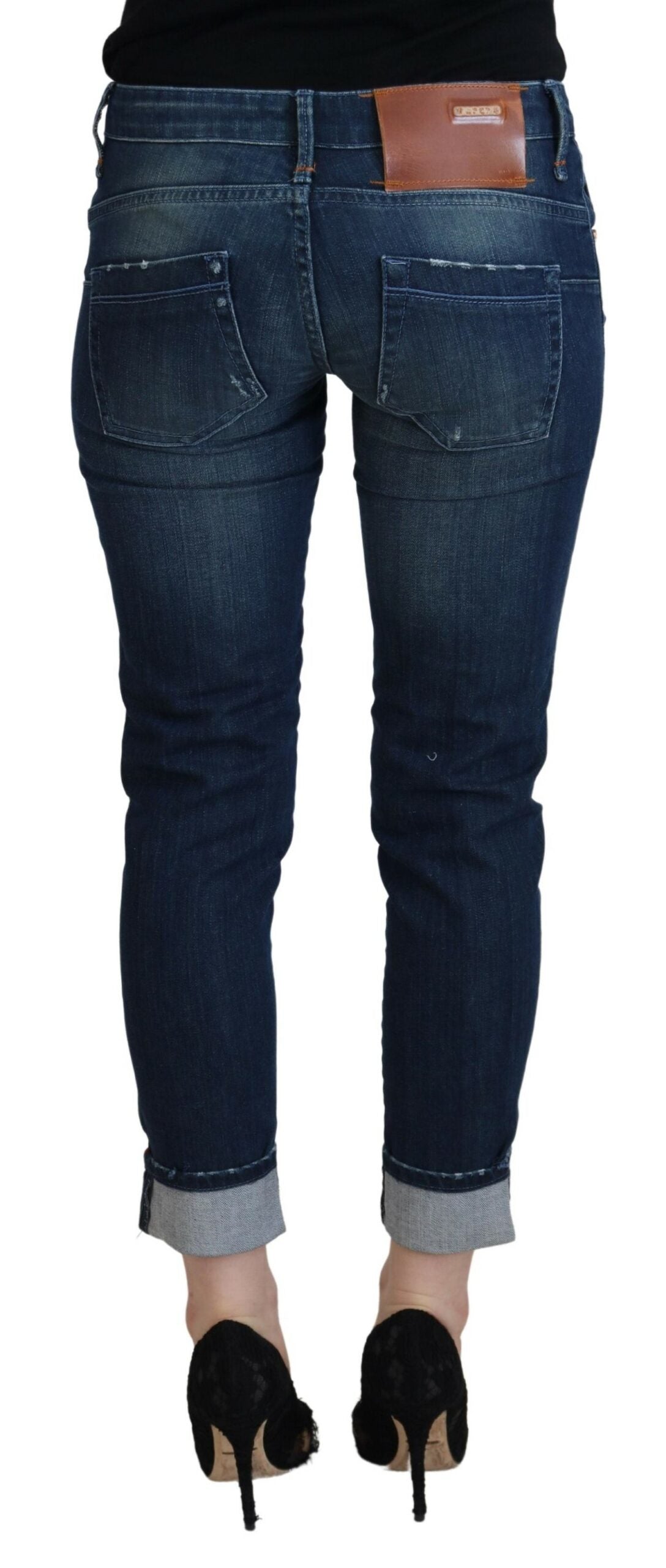 Jeans décontracté femme slim fit en coton bleu Acht