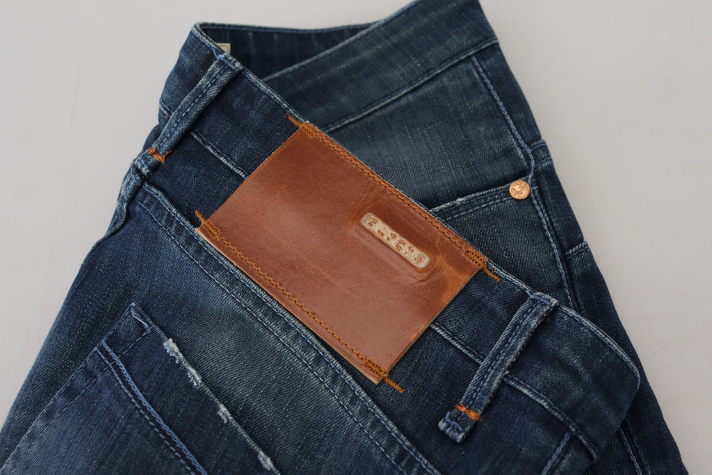 Jeans décontracté femme slim fit en coton bleu Acht
