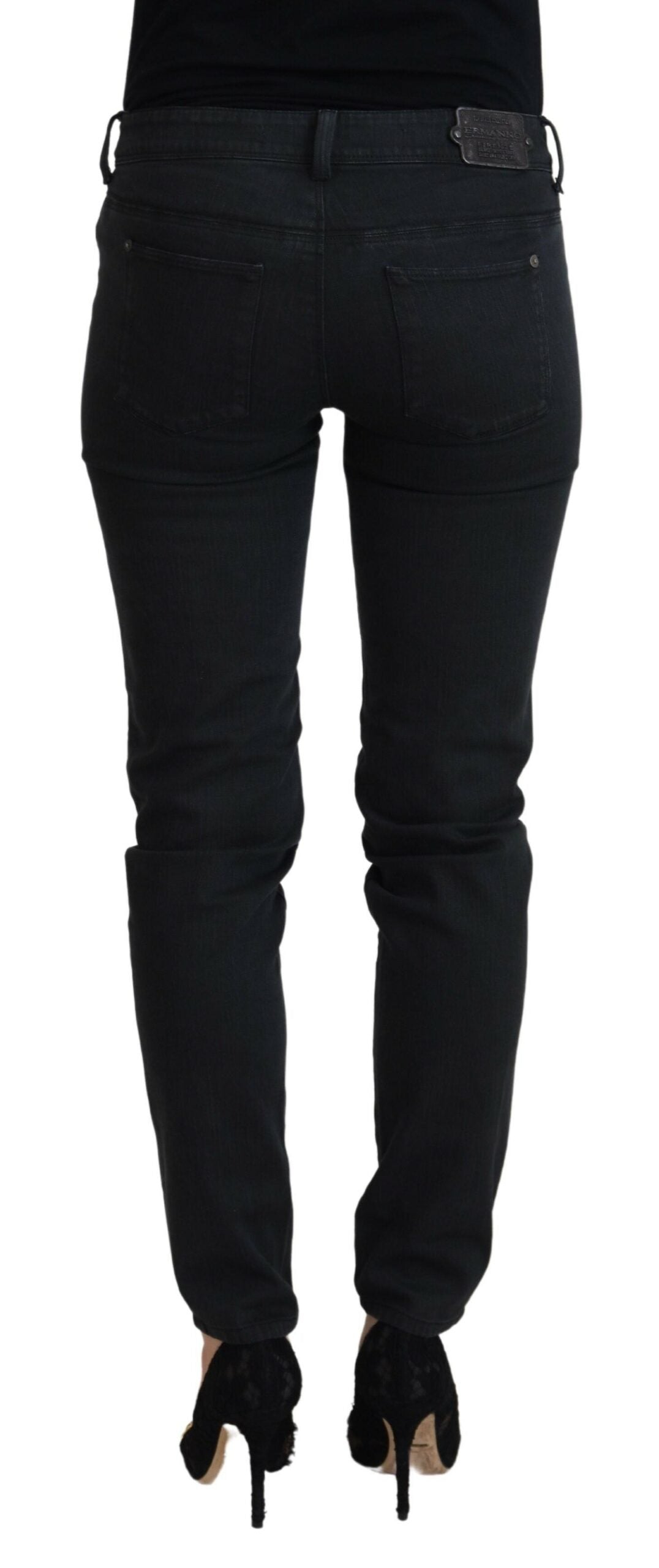 Ermanno Scervino Schwarze Slim Fit-Jeans aus Baumwolle für Damen