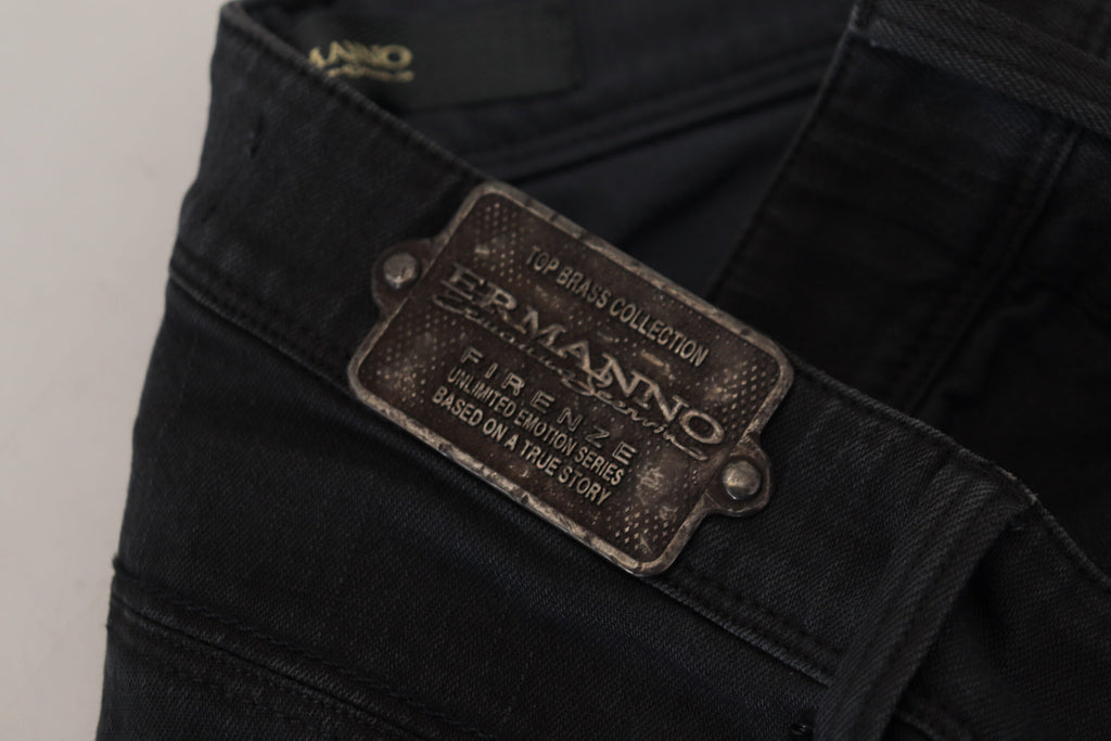 Ermanno Scervino Schwarze Slim Fit-Jeans aus Baumwolle für Damen