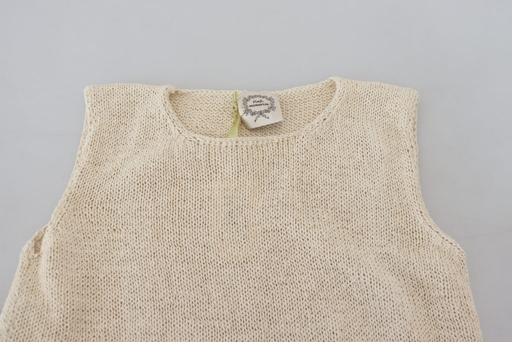 PINK MEMORIES Beige Tank Tops T for Women additional view