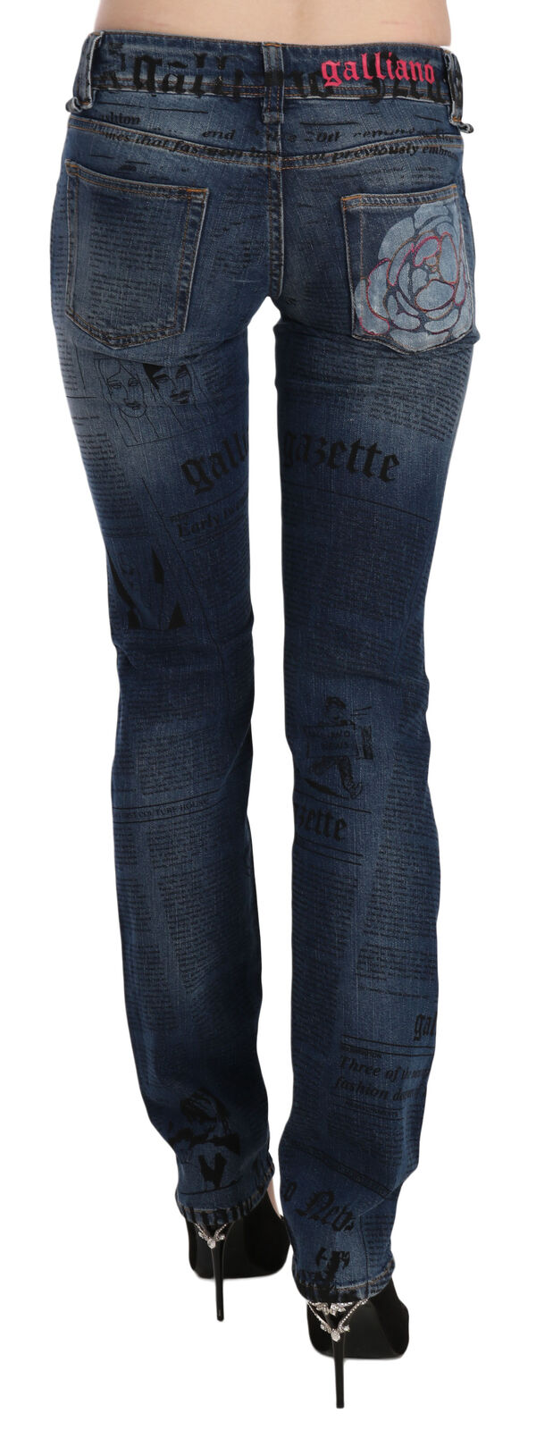 John Galliano Blue Skinny Jeans for Women side view