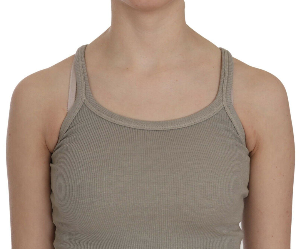 PINK MEMORIES Beige Sleeveless T-Shirt for Women additional view