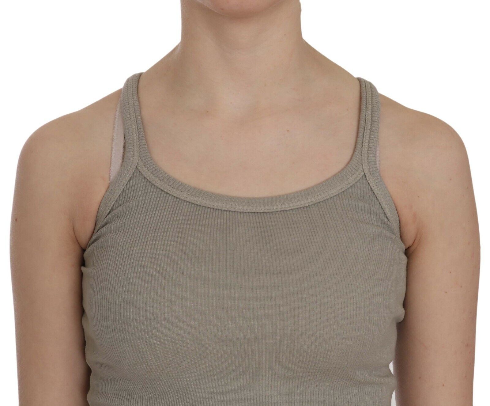 PINK MEMORIES Beige Sleeveless T-Shirt for Women additional view