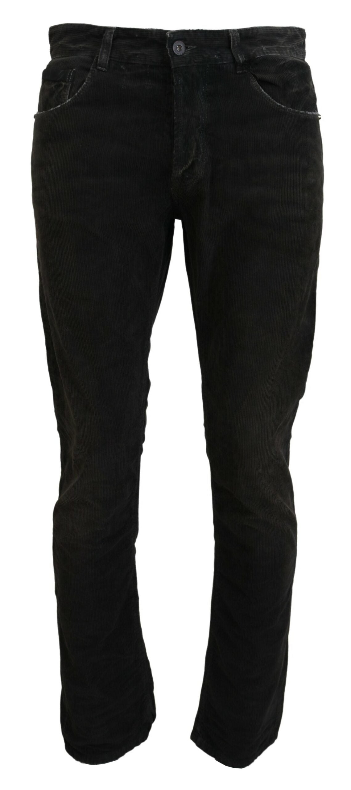 Costume National Gray Cotton Corduroy Men Casual Jeans
