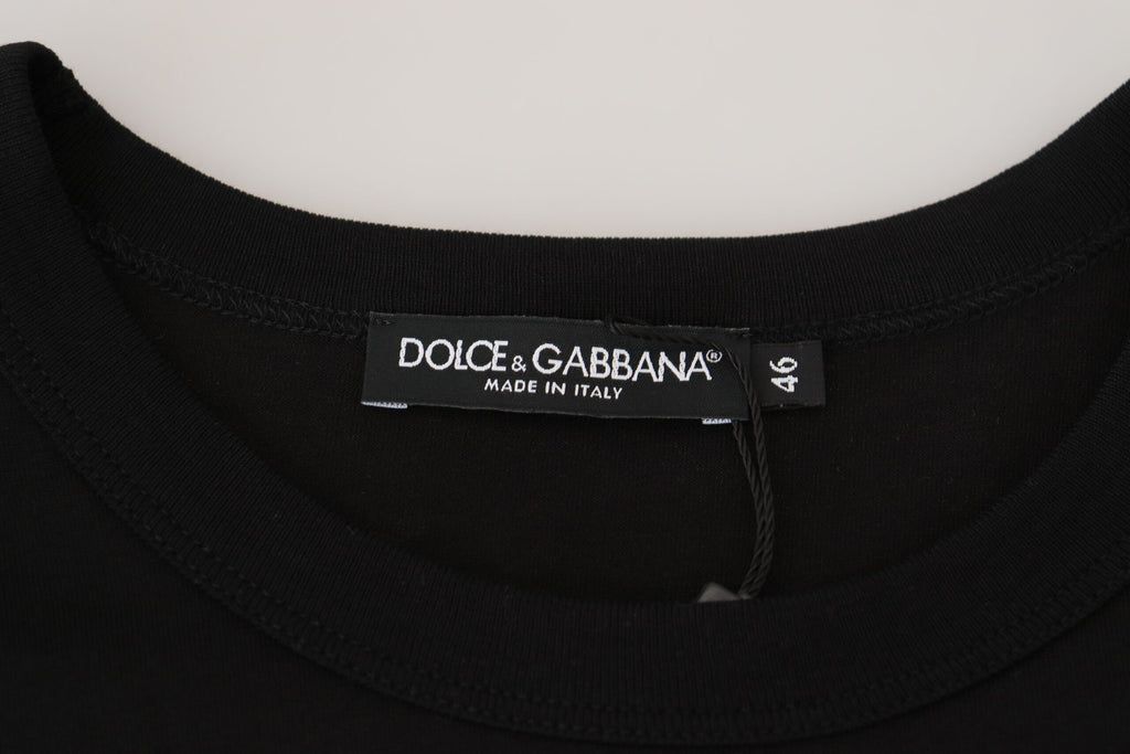 T-shirt en coton noir à manches courtes « Sneak Peek » Dolce & Gabbana