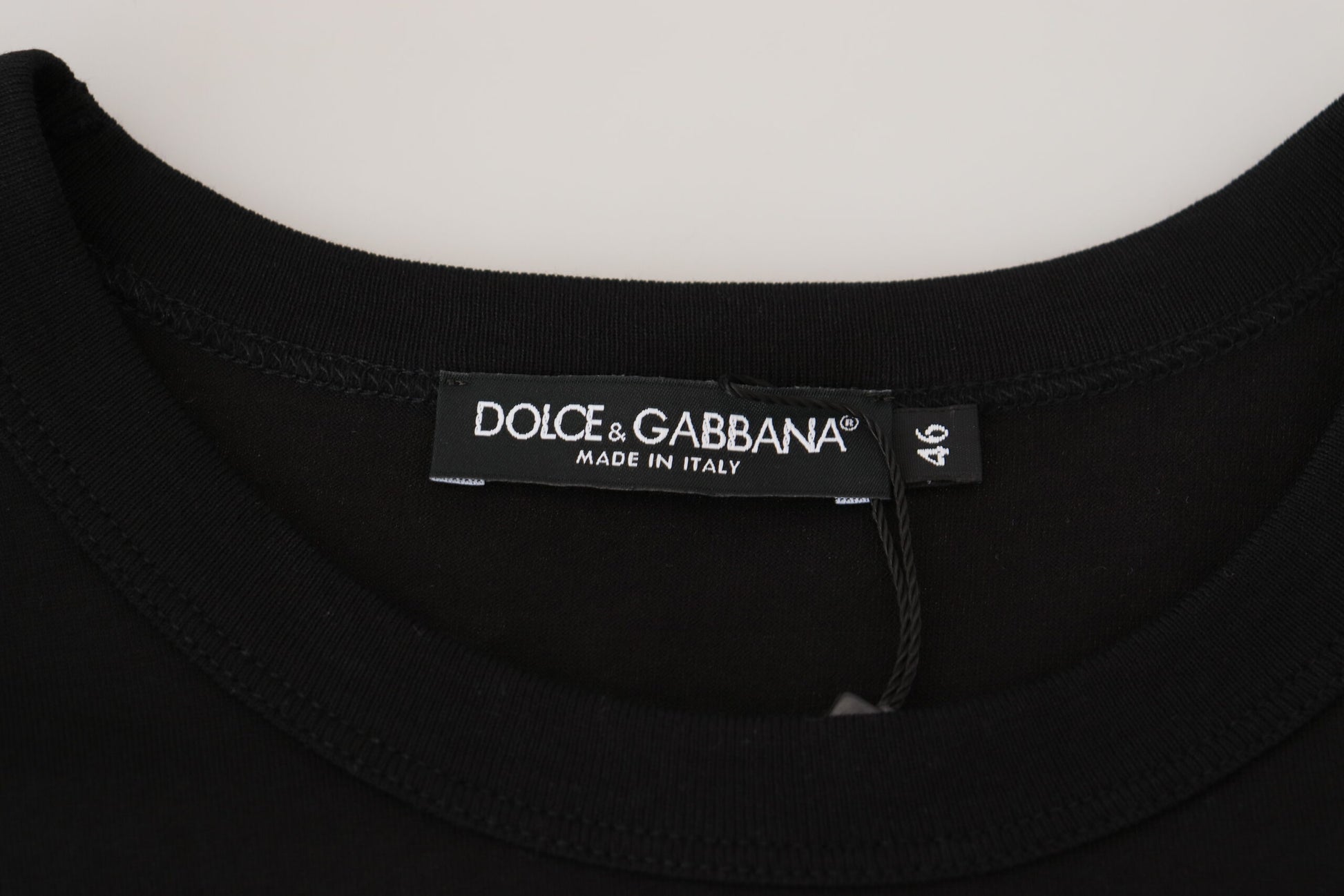 T-shirt en coton noir à manches courtes « Sneak Peek » Dolce & Gabbana