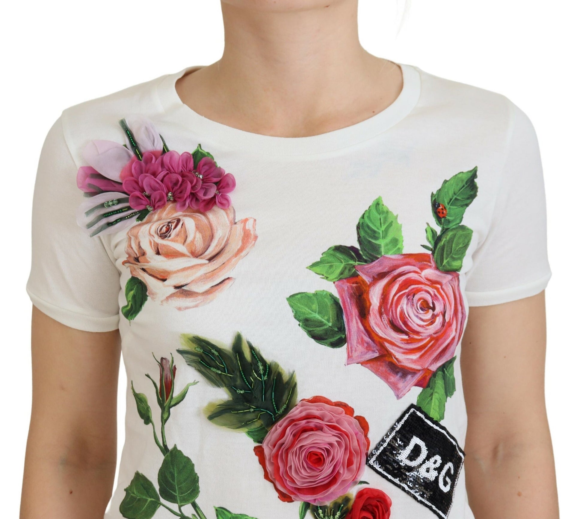 Dolce & Gabbana White T-Shirt for Women side view