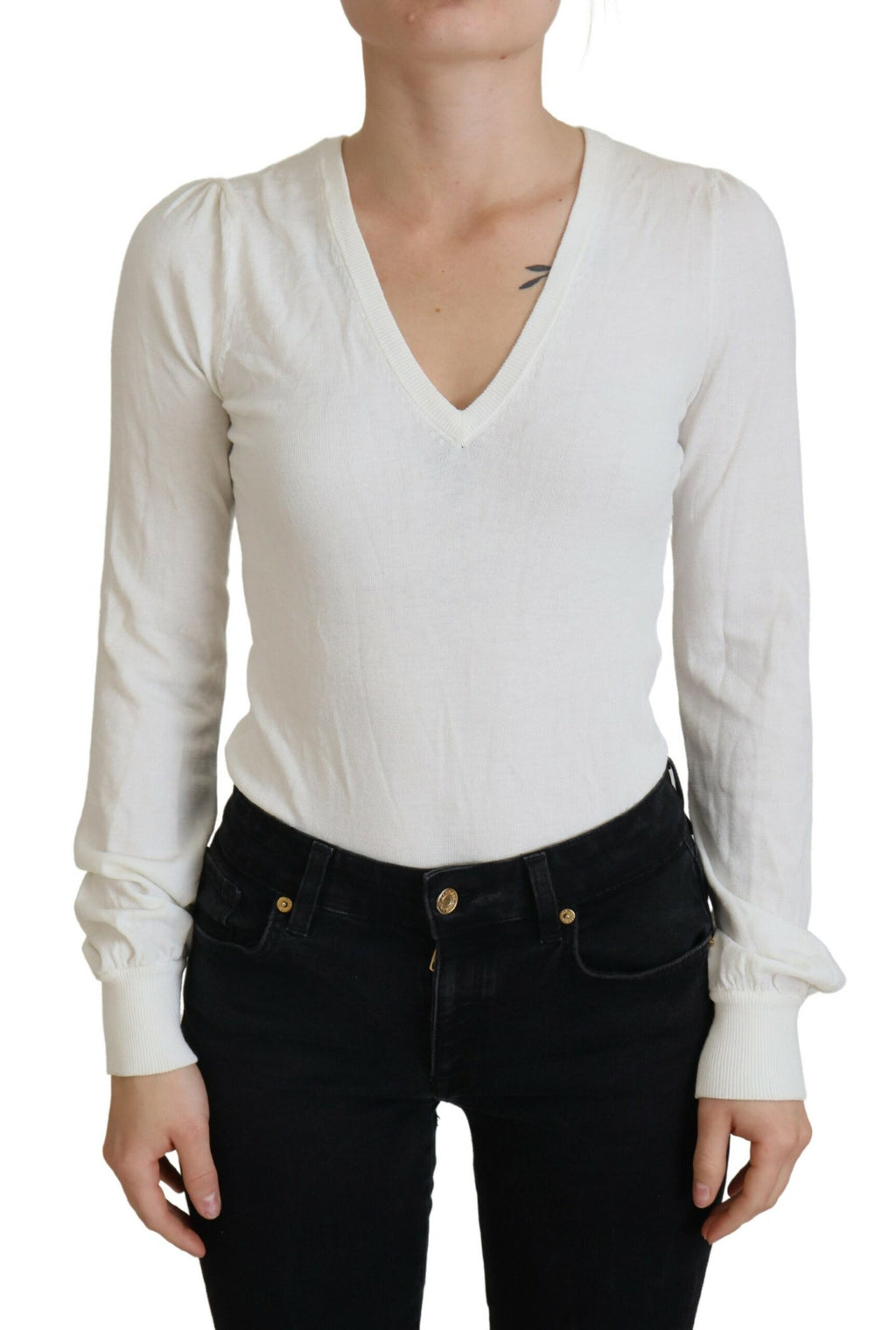 Patrizia Pepe White Long Sleeve T-Shirt for Women