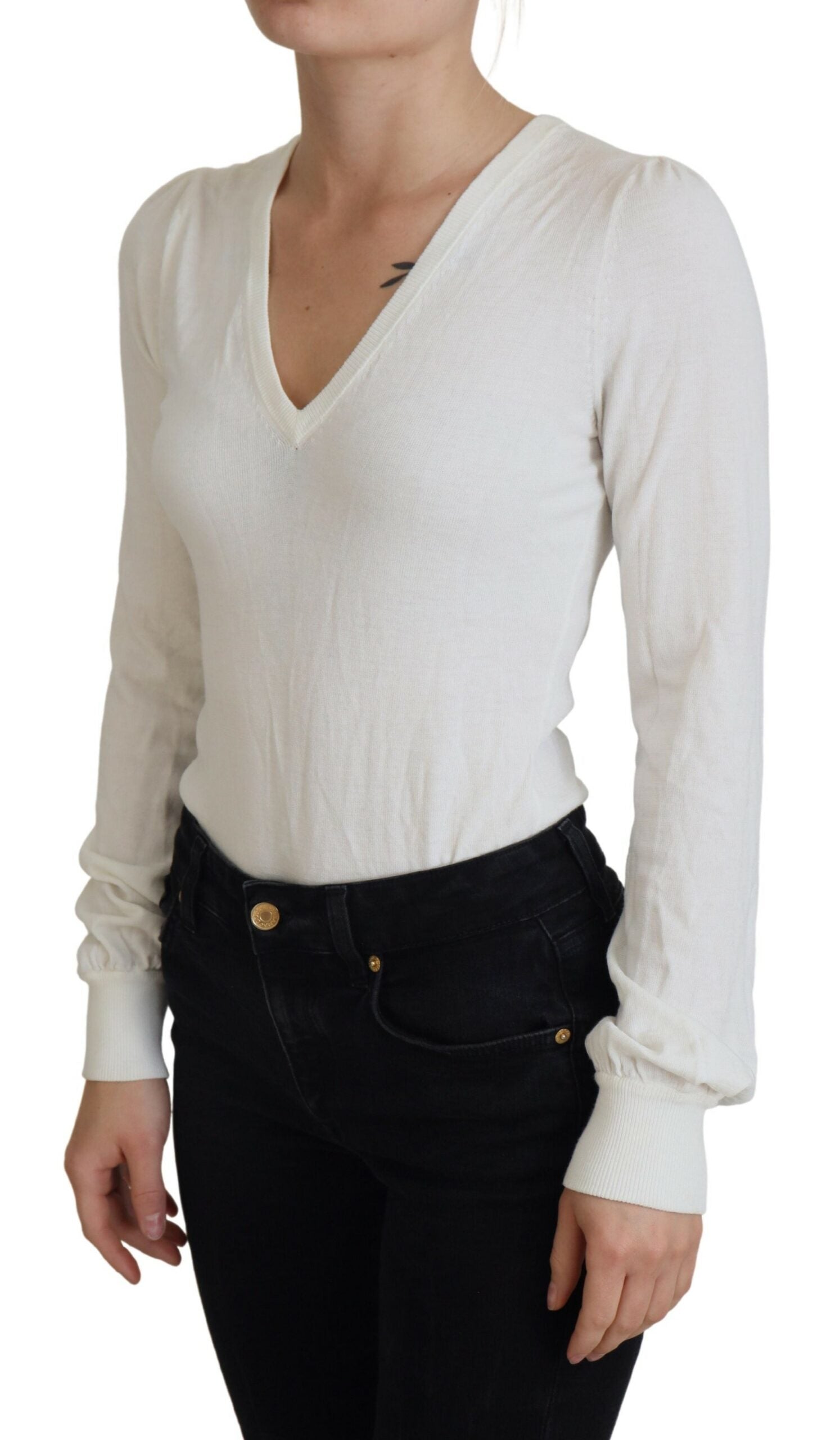 Patrizia Pepe White Long Sleeve T-Shirt for Women alternate view