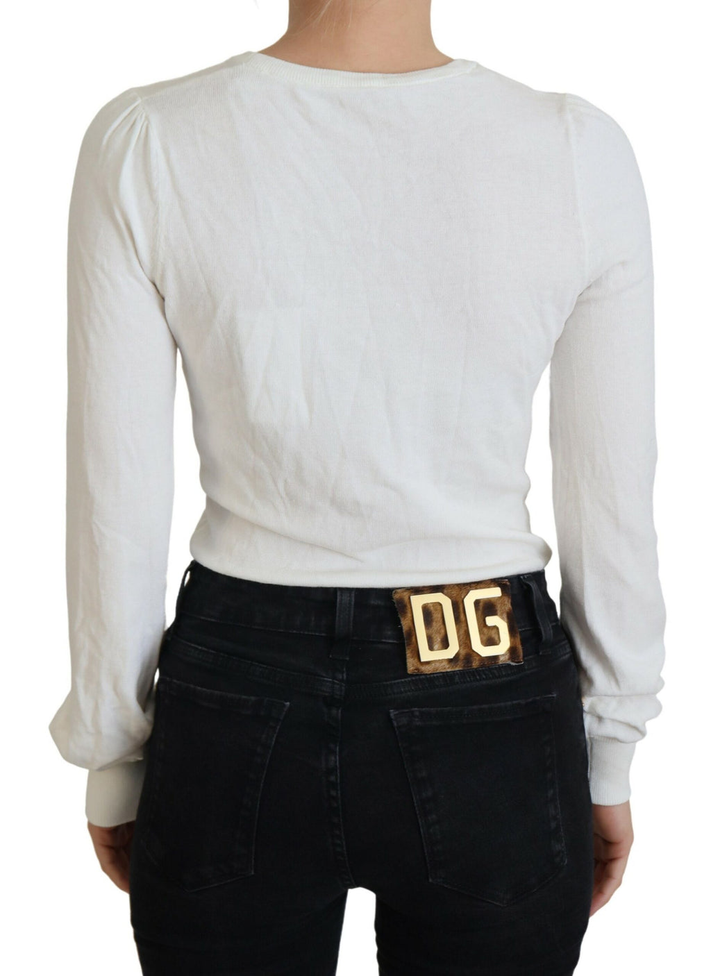 Patrizia Pepe White Long Sleeve T-Shirt for Women detail view