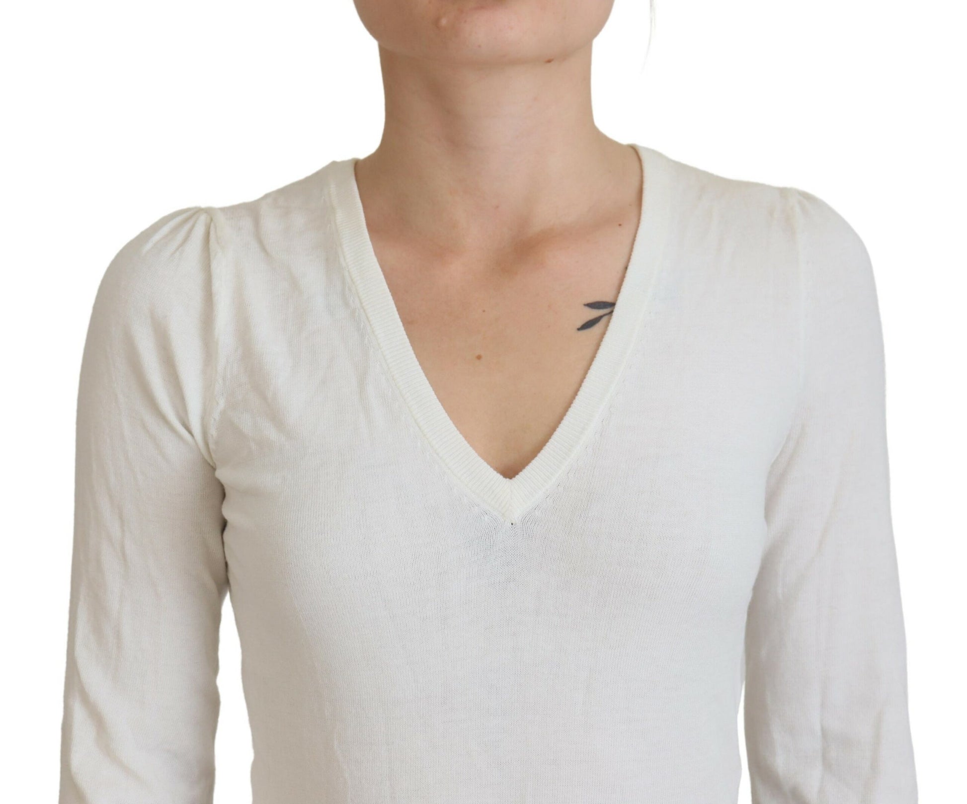 Patrizia Pepe White Long Sleeve T-Shirt for Women side view