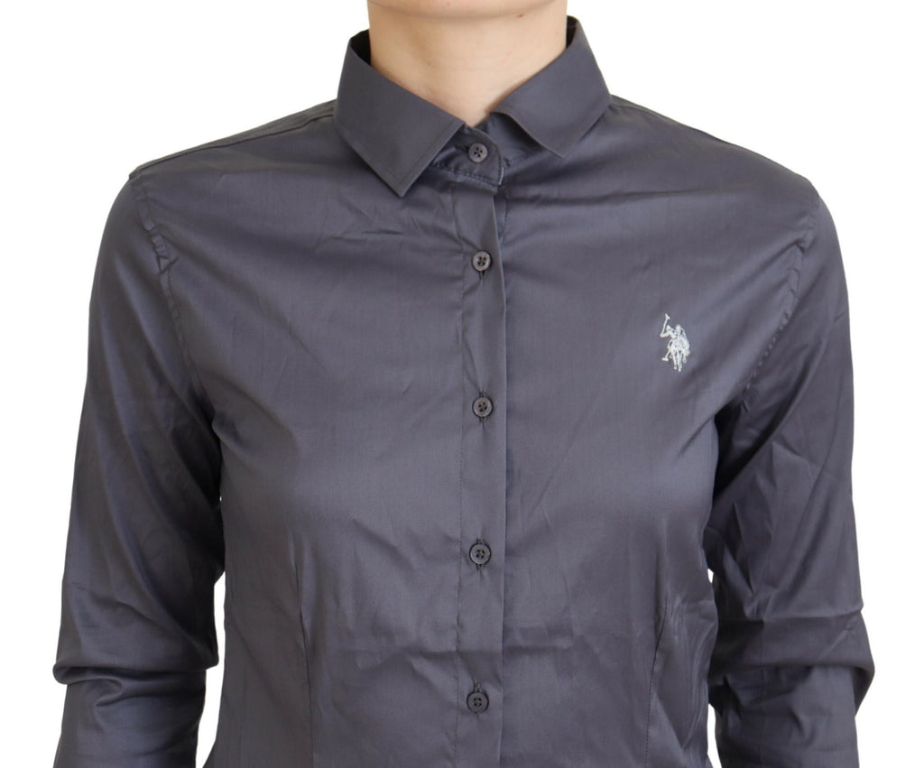 U.S. POLO ASSN. Grey Long Sleeve T-Shirt for Women side view