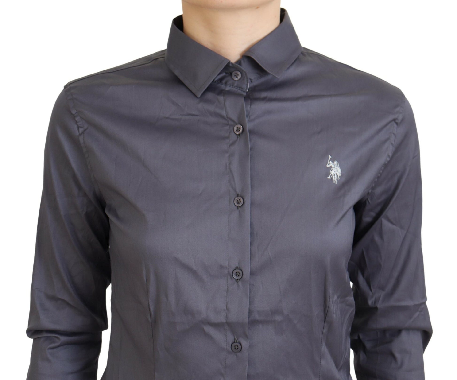 U.S. POLO ASSN. Grey Long Sleeve T-Shirt for Women side view