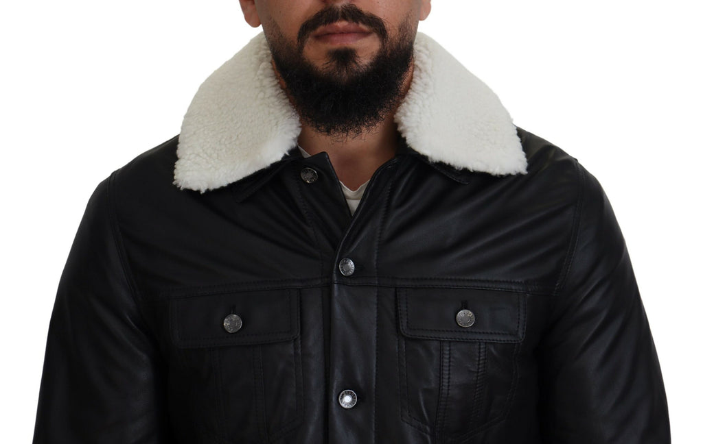 Dolce & Gabbana Black Bomber for Men side view