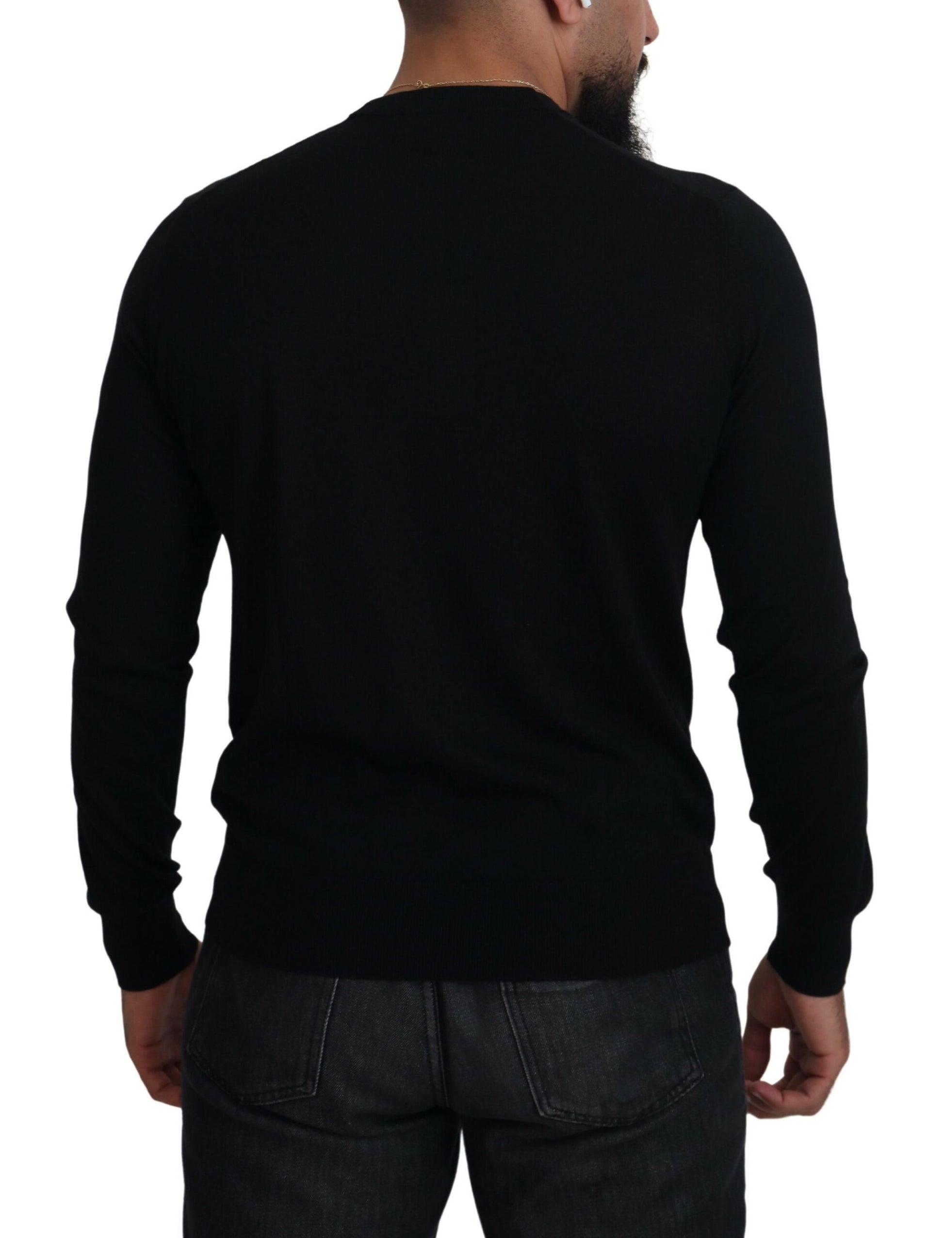 Cardigan boutonné en cachemire noir Dolce & Gabbana