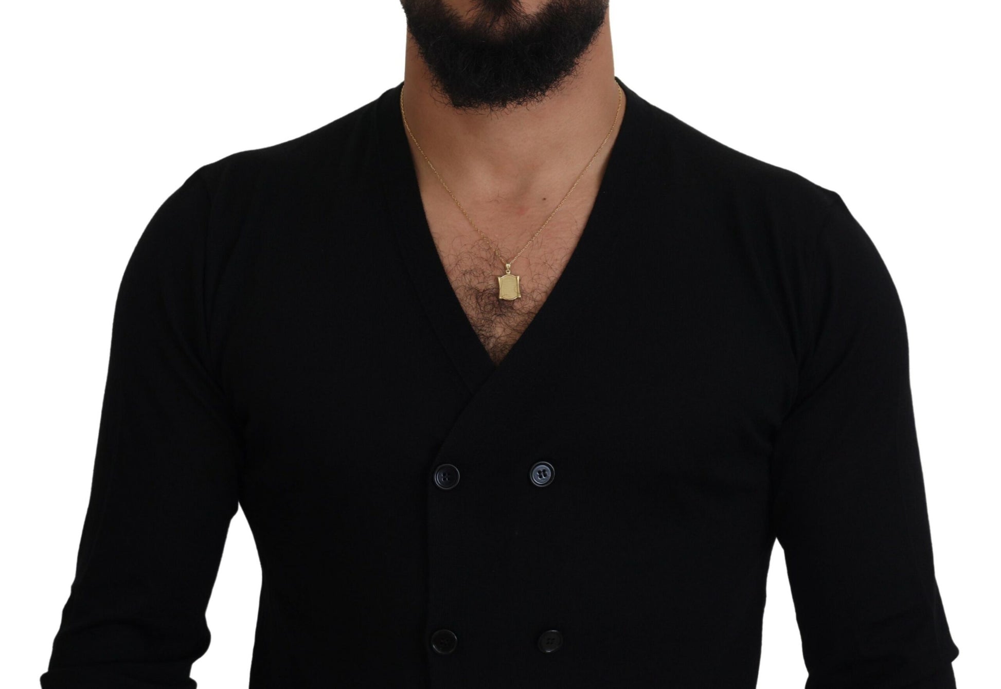 Cardigan boutonné en cachemire noir Dolce & Gabbana