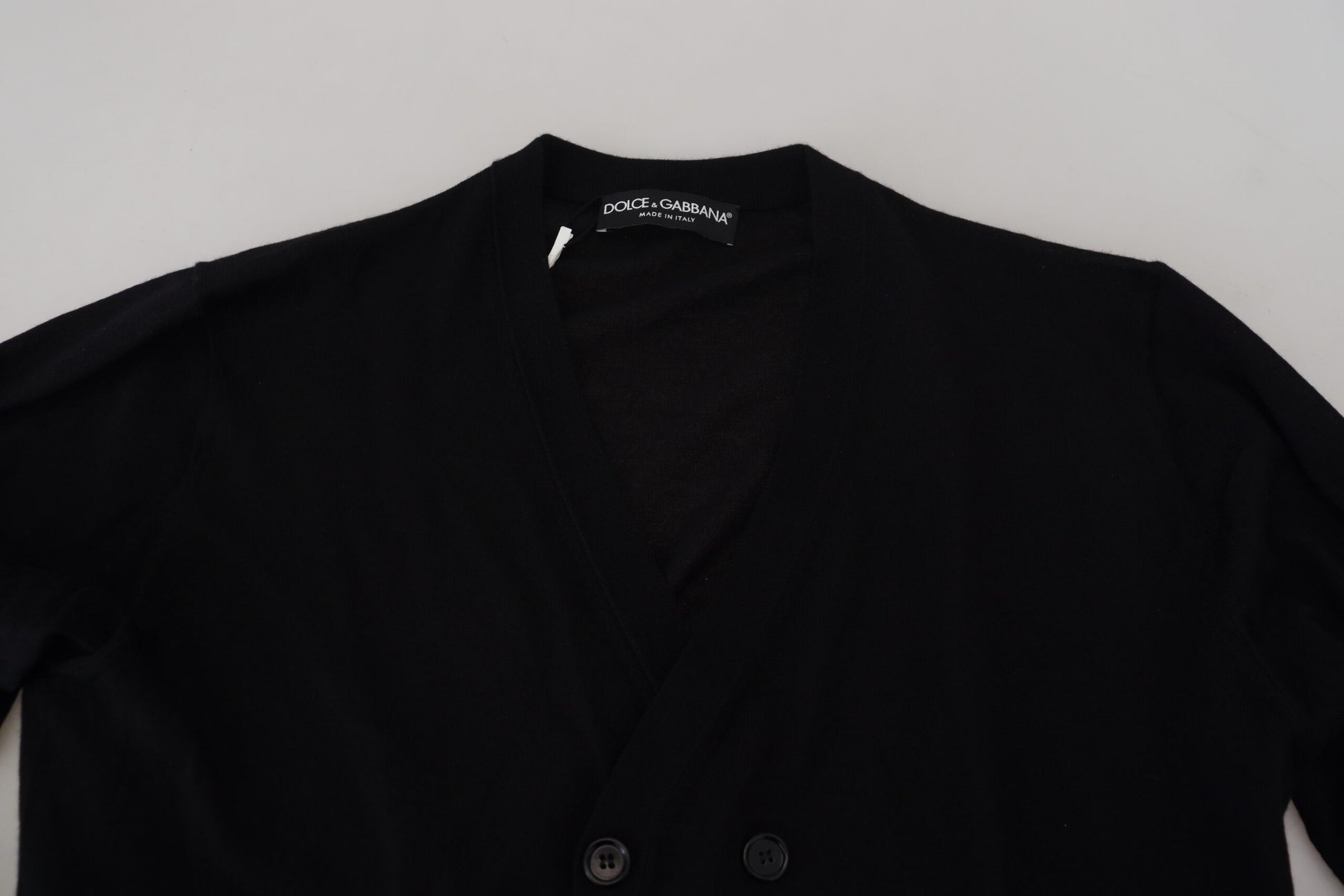 Cardigan boutonné en cachemire noir Dolce & Gabbana