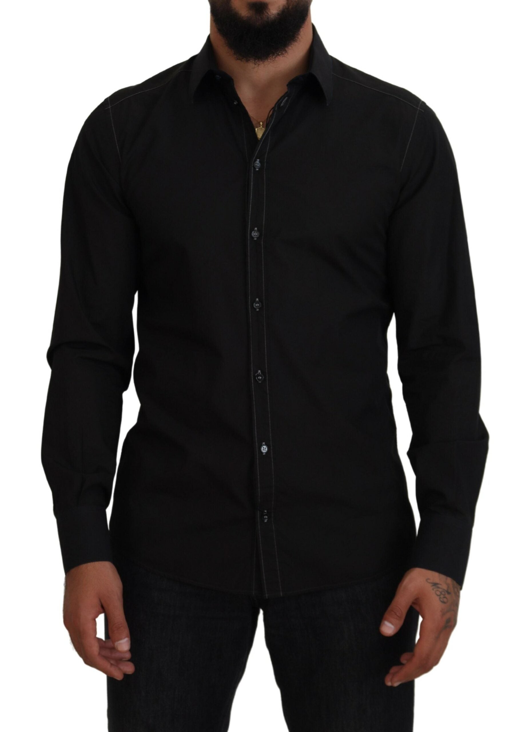 Dolce & Gabbana Black Dress Shirt for Men