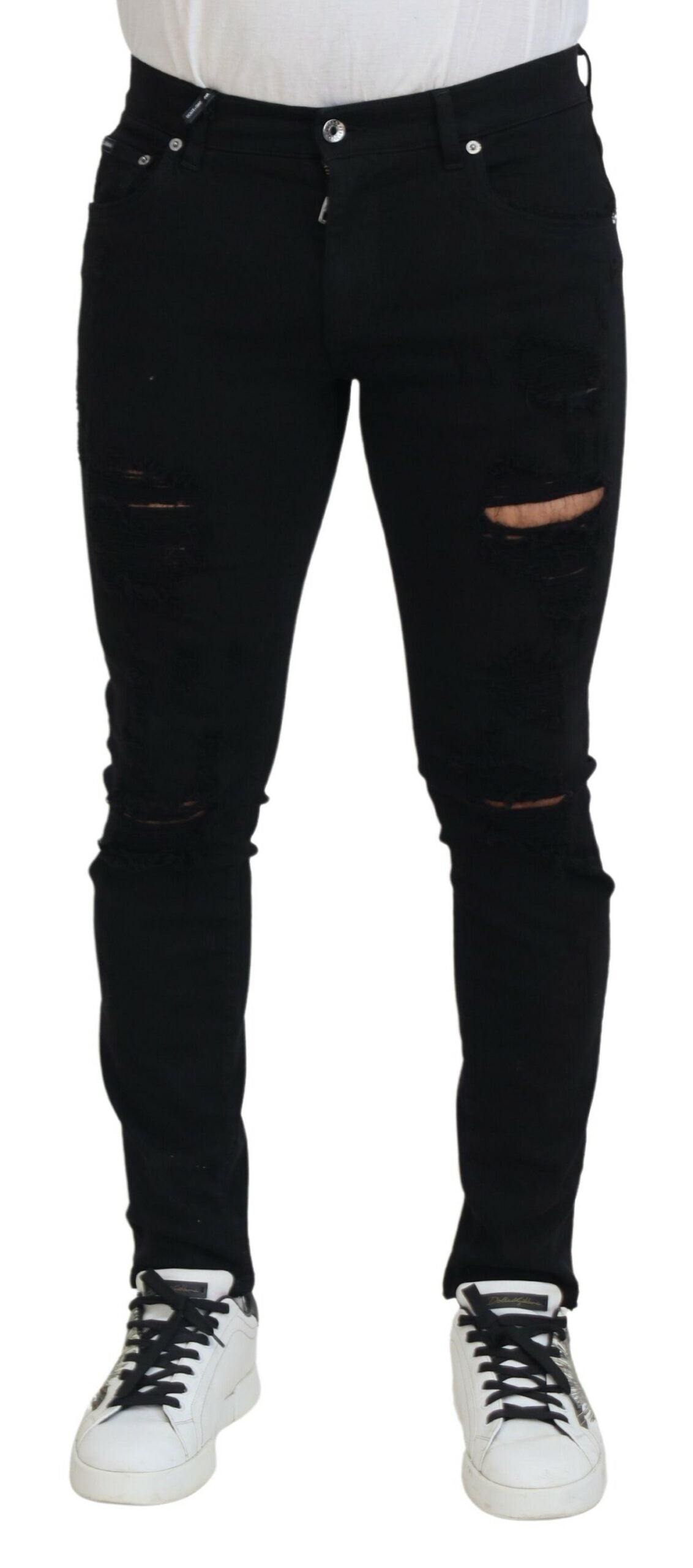 Dolce & Gabbana Black Slim Fit Jeans for Men