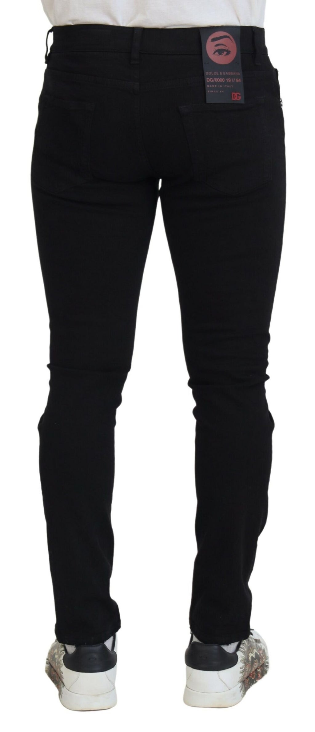 Dolce & Gabbana Black Slim Fit Jeans for Men detail view