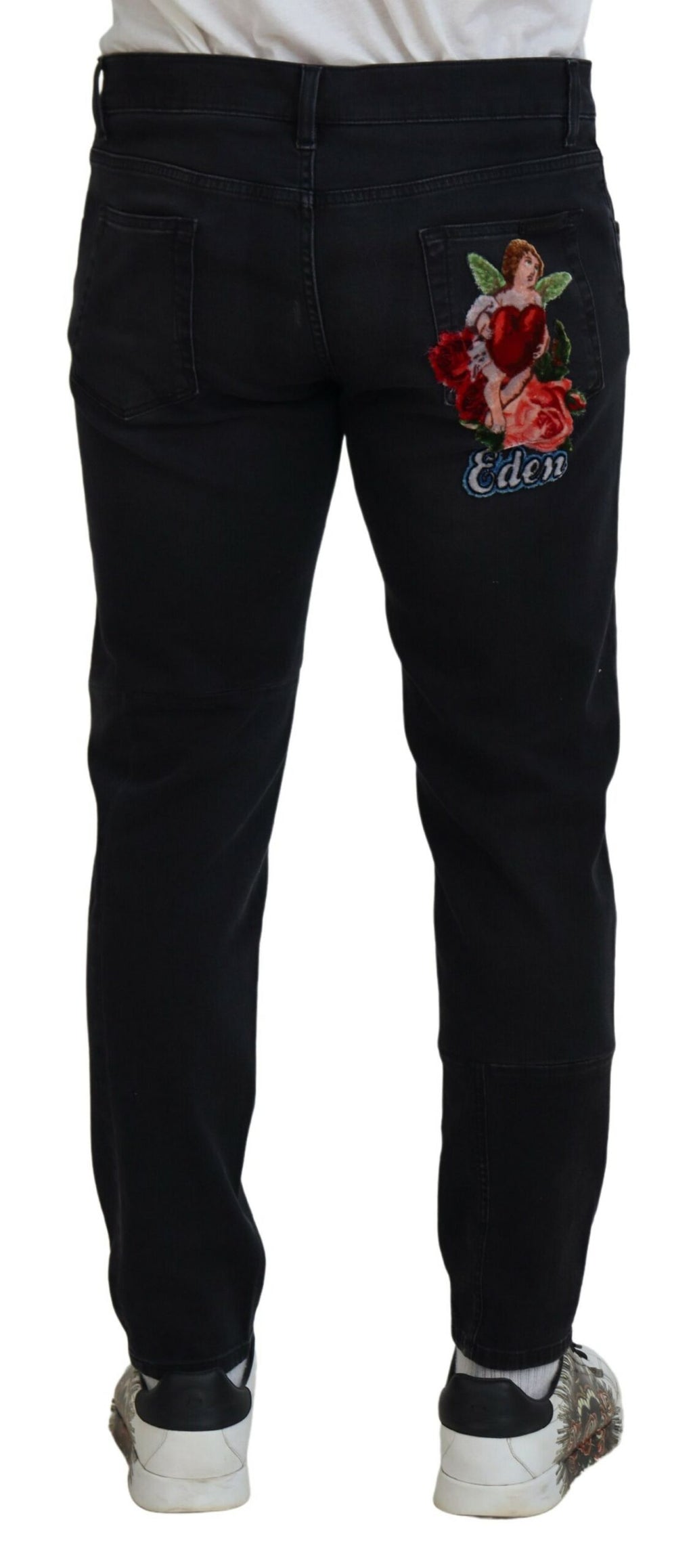 Dolce & Gabbana Black Skinny Jeans for Men detail view