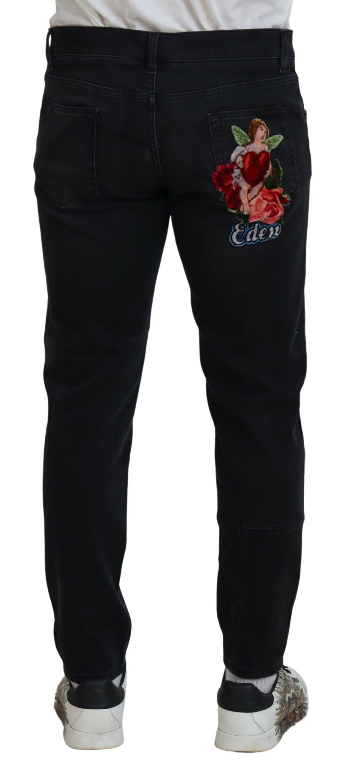 Dolce & Gabbana Black Skinny Jeans for Men detail view
