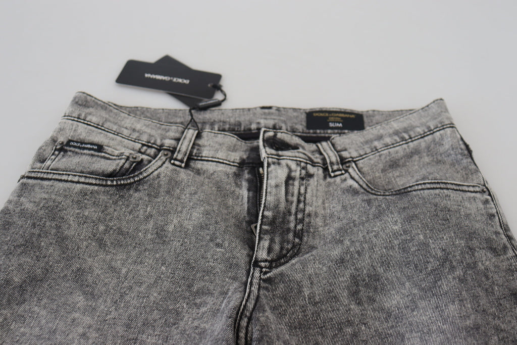 Dolce & Gabbana Grey Slim Fit Jeans for Men side view