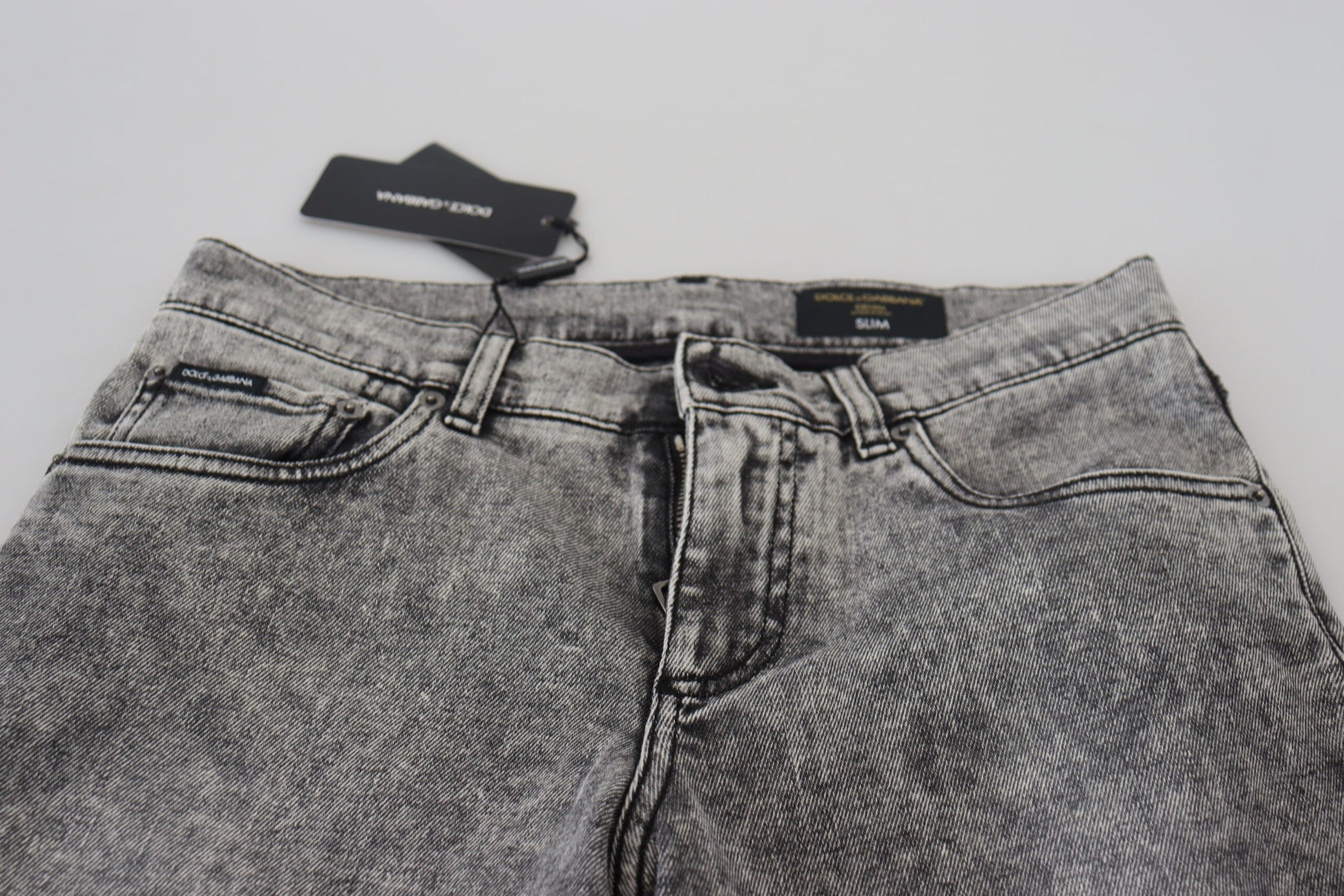 Dolce & Gabbana Grey Slim Fit Jeans for Men side view