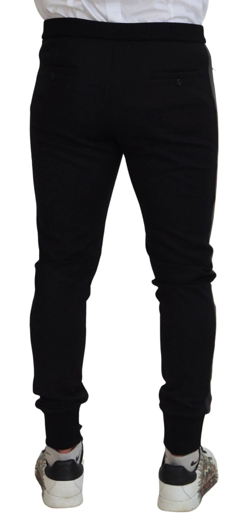 Pantalon de jogging Dolce & Gabbana en laine noire avec fer à cheval
