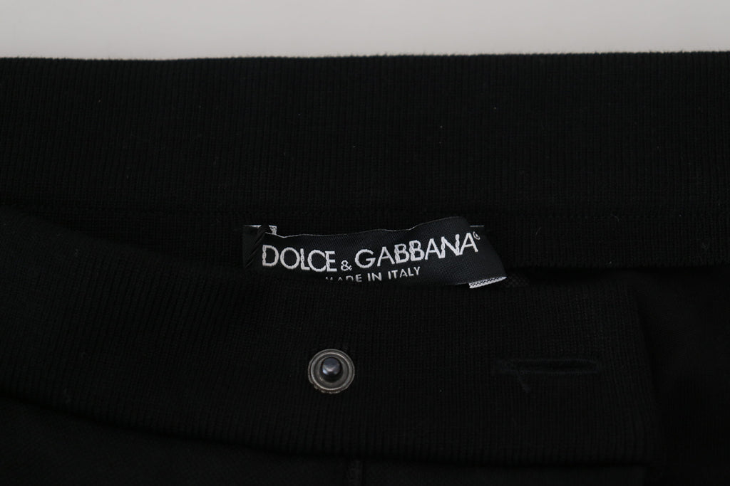Pantalon de jogging Dolce & Gabbana en laine noire avec fer à cheval