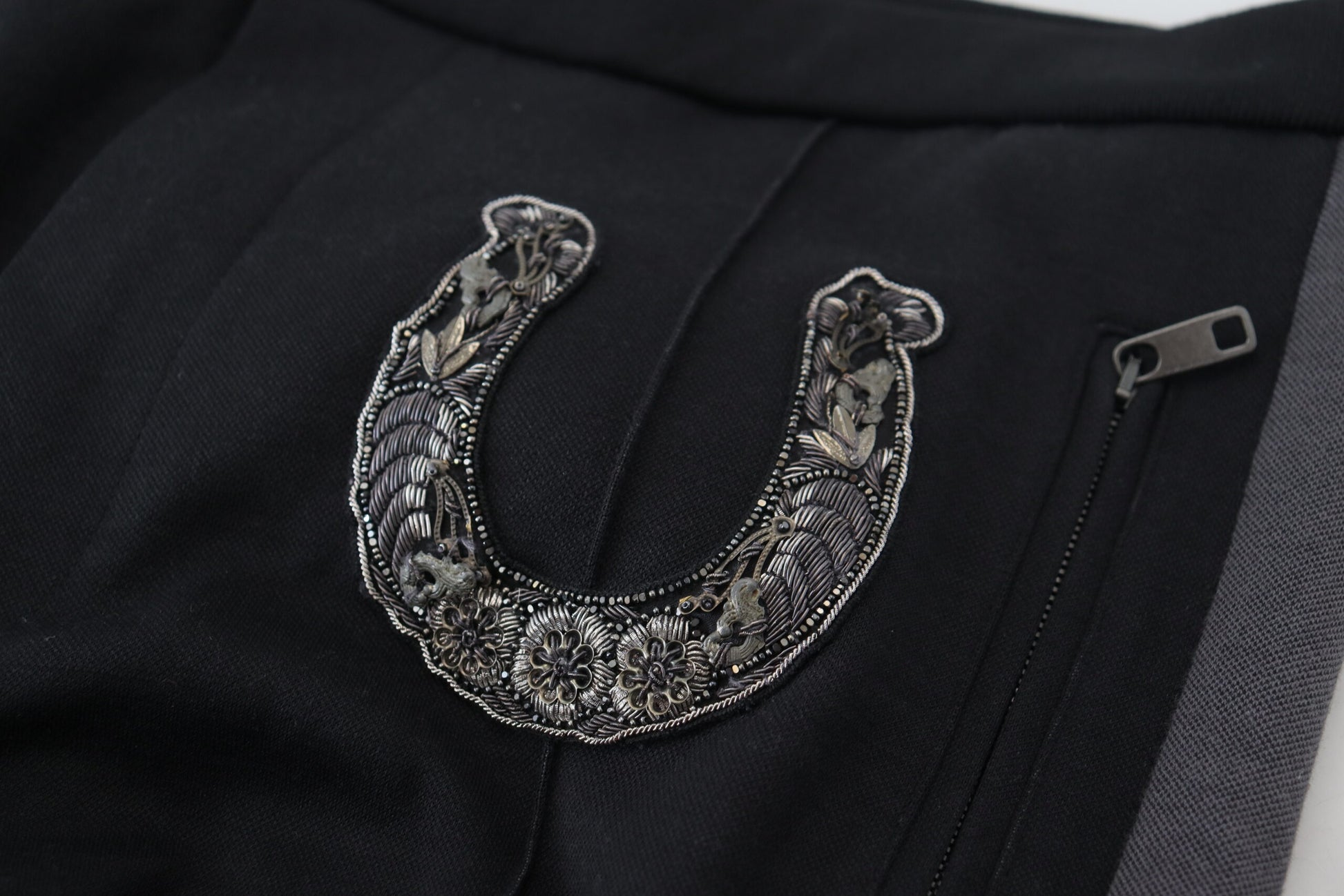 Pantalon de jogging Dolce & Gabbana en laine noire avec fer à cheval