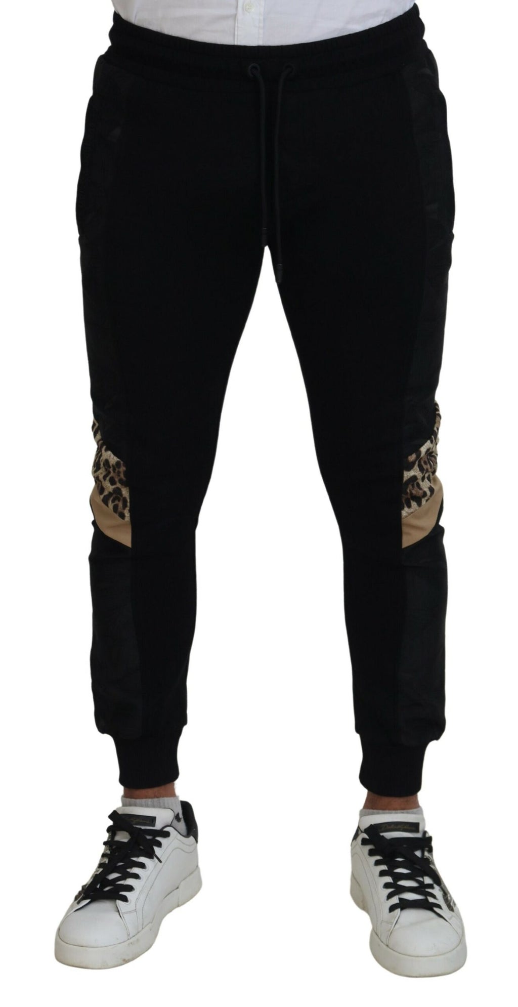 Pantalon de jogging skinny Dolce & Gabbana noir en polyester pour homme