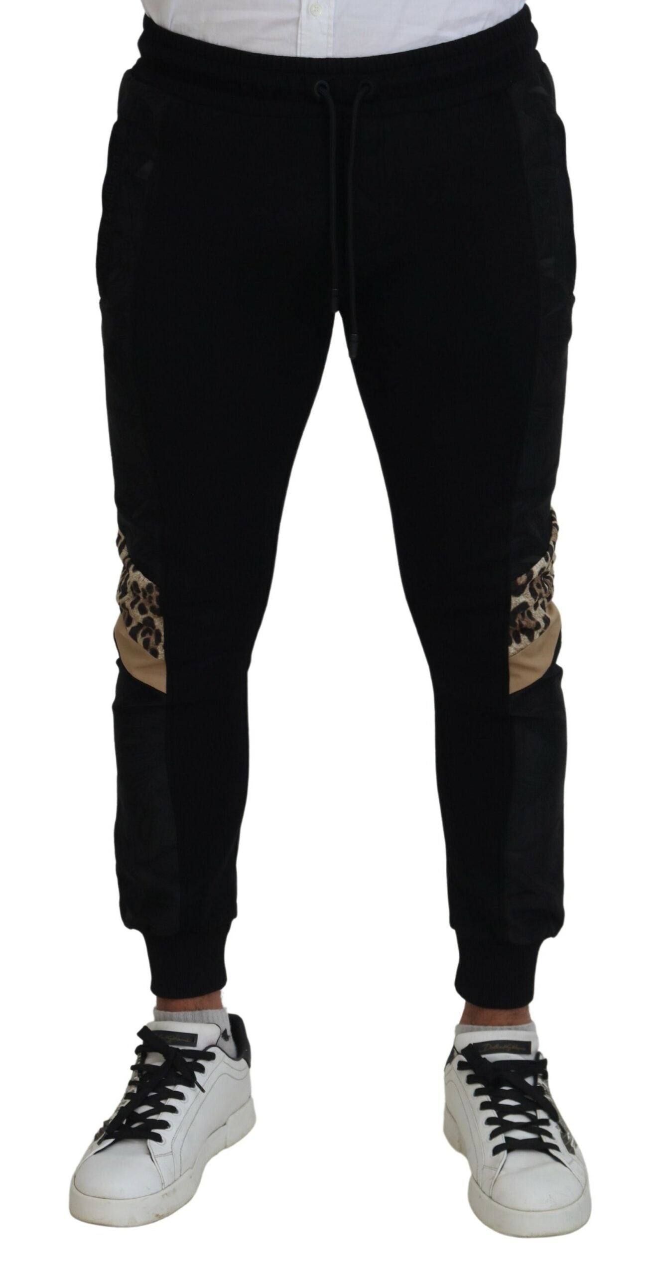 Pantalon de jogging skinny Dolce & Gabbana noir en polyester pour homme