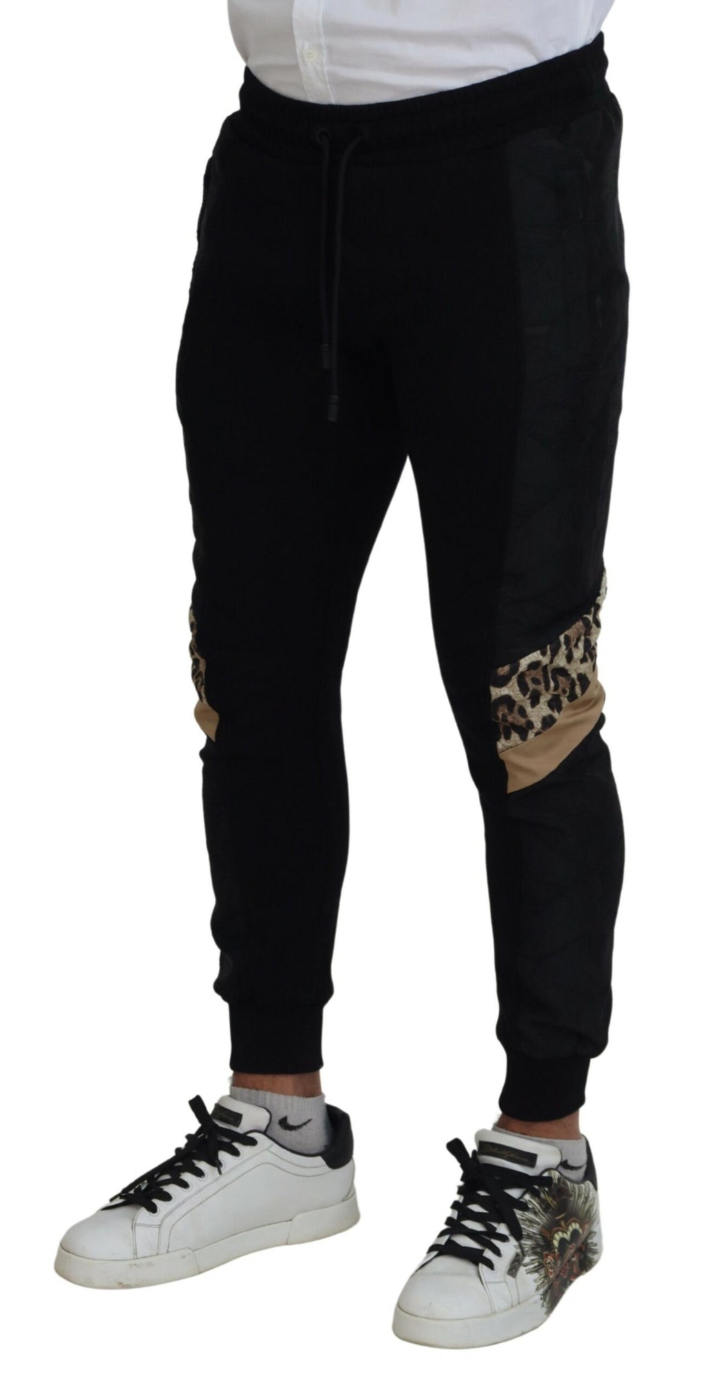 Pantalon de jogging skinny Dolce & Gabbana noir en polyester pour homme