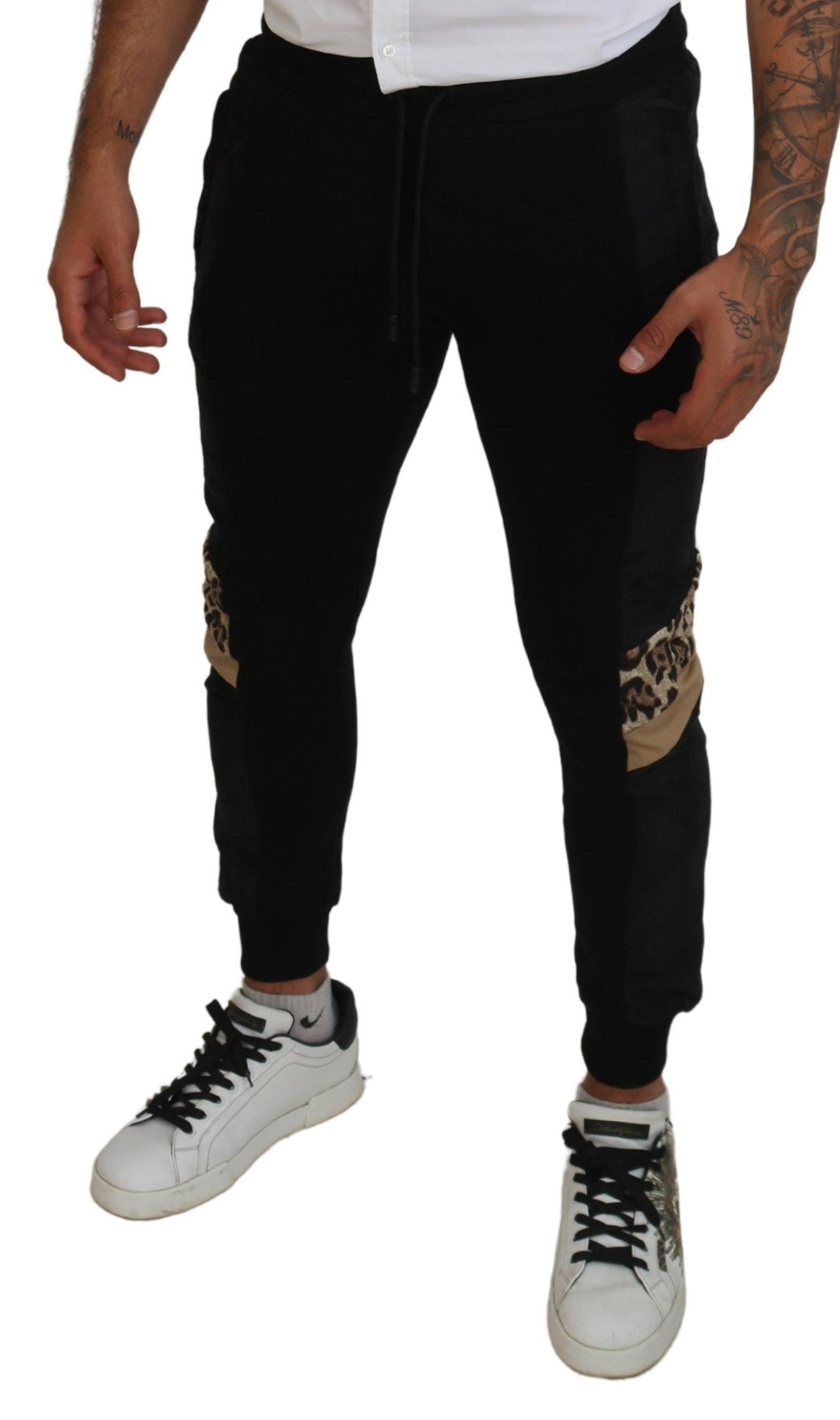 Pantalon de jogging skinny Dolce & Gabbana noir en polyester pour homme