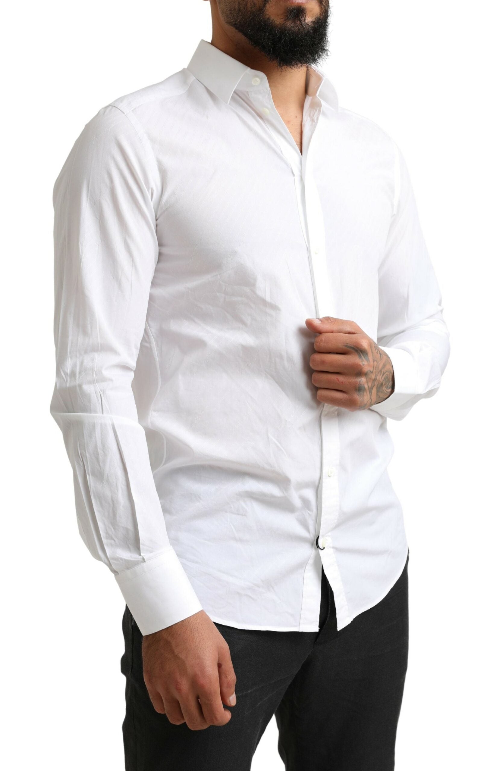 Dolce & Gabbana White Dress Shirt for Men side view