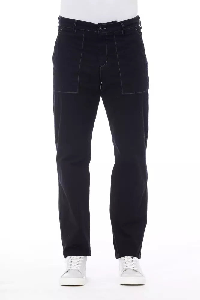 Alpha Studio Blue Casual Pants for Men
