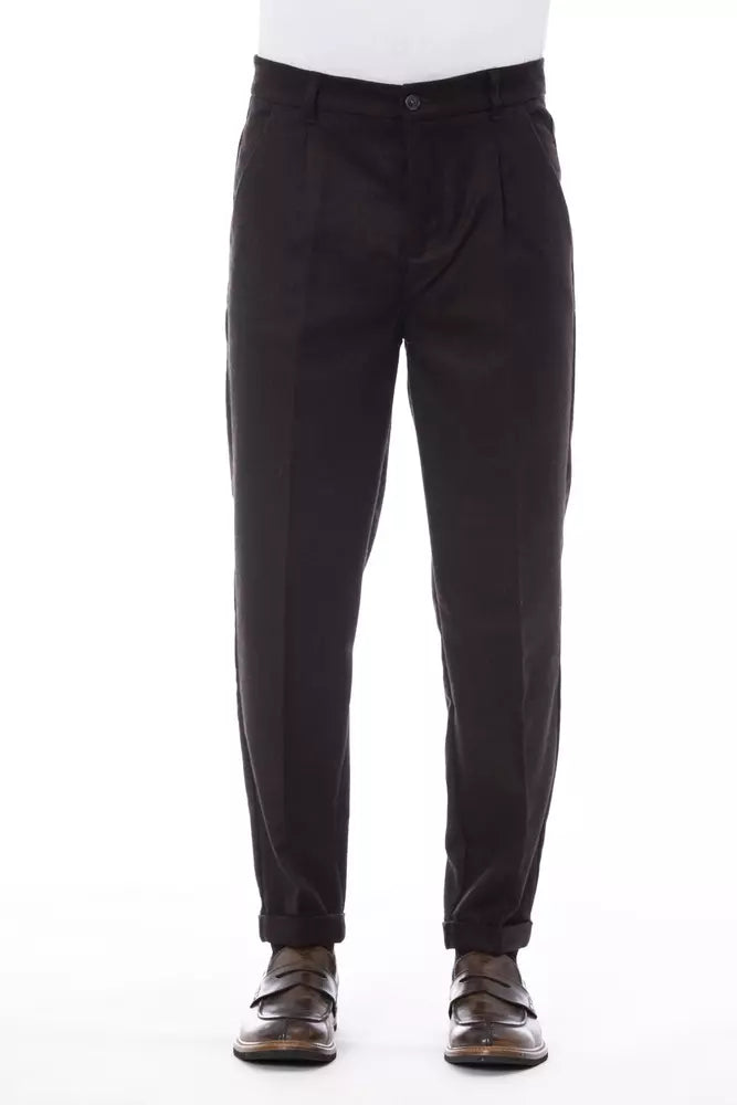 Alpha Studio Brown Pants for Men